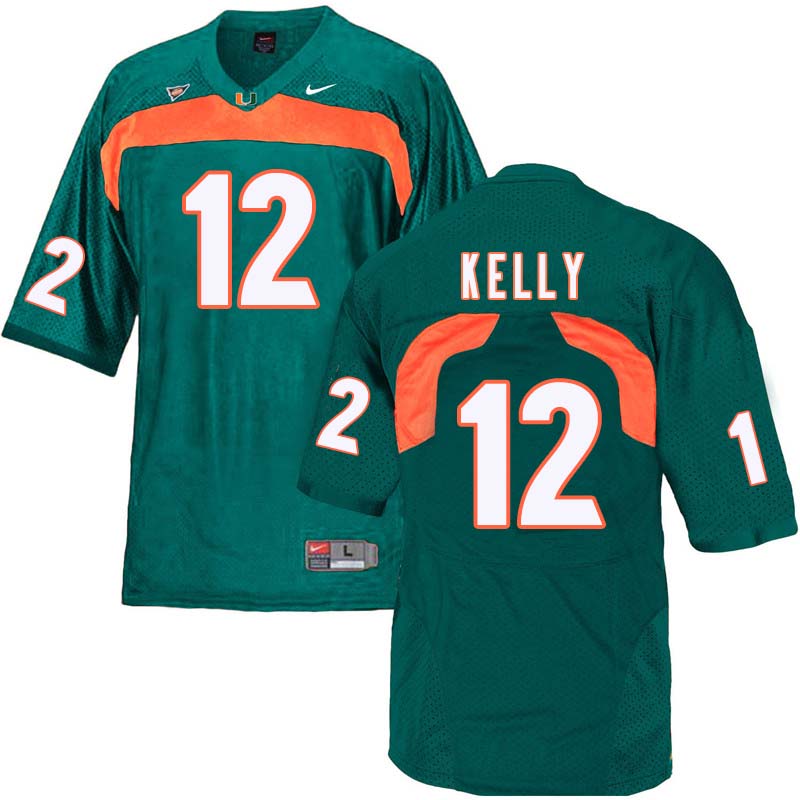 Nike Miami Hurricanes #12 Jim Kelly College Football Jerseys Sale-Green
